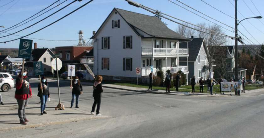 Manifestation enseignants de l'Estrie