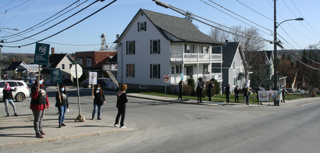 Manifestation enseignants de l'Estrie
